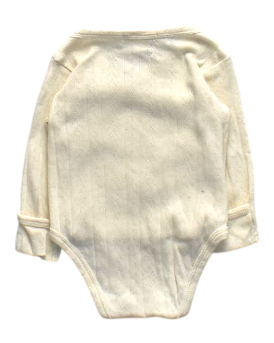 A Ivory Long Sleeve Bodysuits from Purebaby in size 0-3M for girl. (Back View)