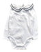 A White Long Sleeve Bodysuits from Jacadi in size 3-6M for girl. (Front View)