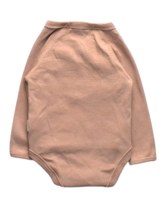 A Peach Long Sleeve Bodysuits from lovingsundays in size 0-3M for girl. (Back View)
