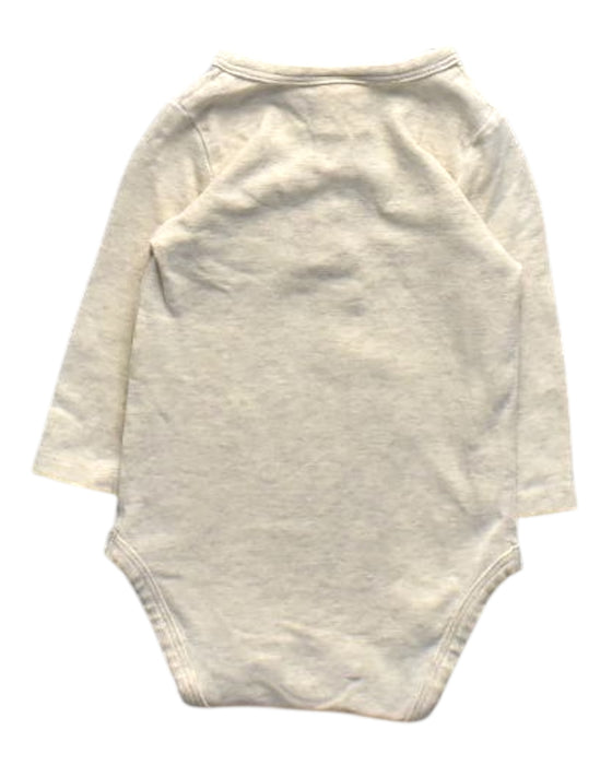 A Ivory Long Sleeve Bodysuits from Seed in size 0-3M for girl. (Back View)