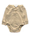 A Beige Long Sleeve Bodysuits from Purebaby in size 0-3M for girl. (Front View)