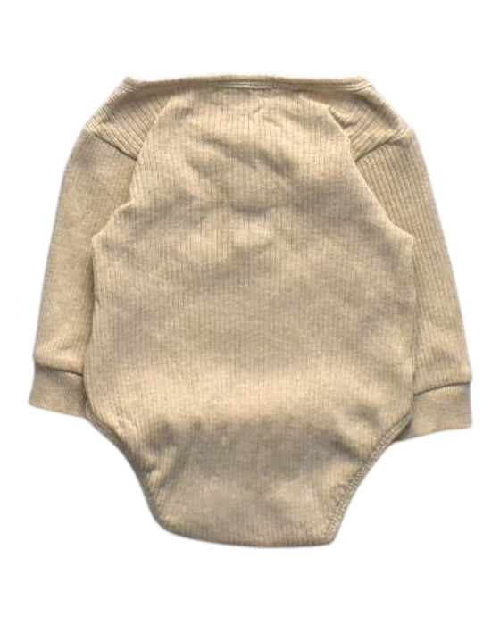 A Beige Long Sleeve Bodysuits from Purebaby in size 0-3M for girl. (Back View)