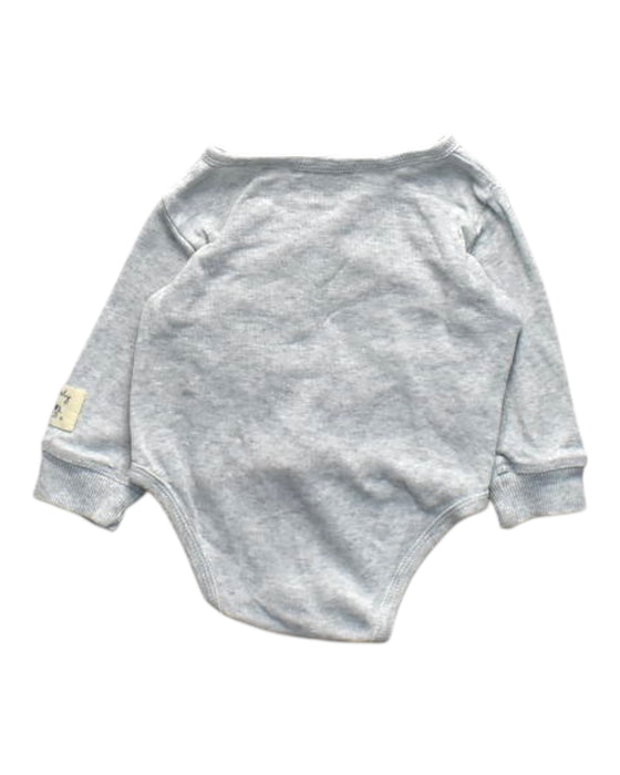 A Grey Long Sleeve Bodysuits from Purebaby in size 0-3M for boy. (Back View)