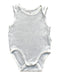 A White Sleeveless Bodysuits from Purebaby in size 0-3M for boy. (Front View)