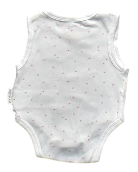 A White Sleeveless Bodysuits from Purebaby in size Newborn for girl. (Back View)