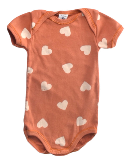 A Orange Short Sleeve Bodysuits from Petit Bateau in size 12-18M for girl. (Front View)