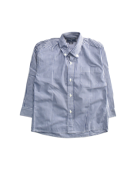 A Blue Long Sleeve Shirts from Oscar de la Renta in size 4T for boy. (Front View)