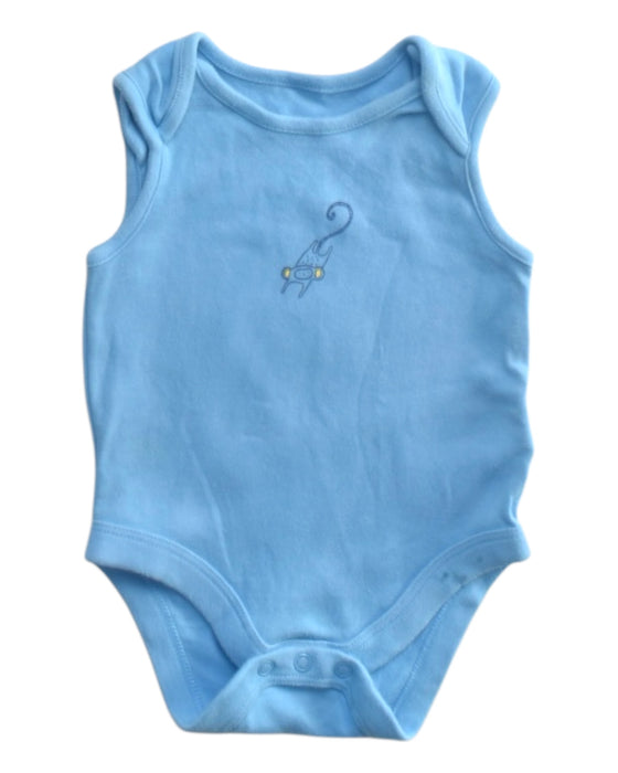 A Blue Sleeveless Bodysuits from Mothercare in size 0-3M for boy. (Front View)