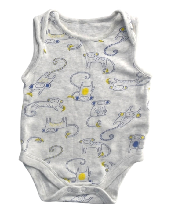 A Grey Sleeveless Bodysuits from Mothercare in size 0-3M for boy. (Front View)