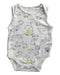 A Grey Sleeveless Bodysuits from Mothercare in size 0-3M for boy. (Front View)