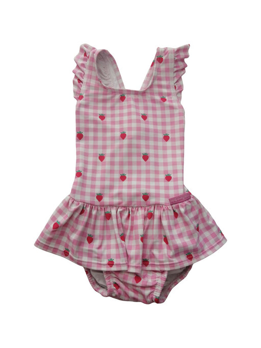 A Pink Swimsuits from Jojo Maman Bébé in size 18-24M for girl. (Front View)