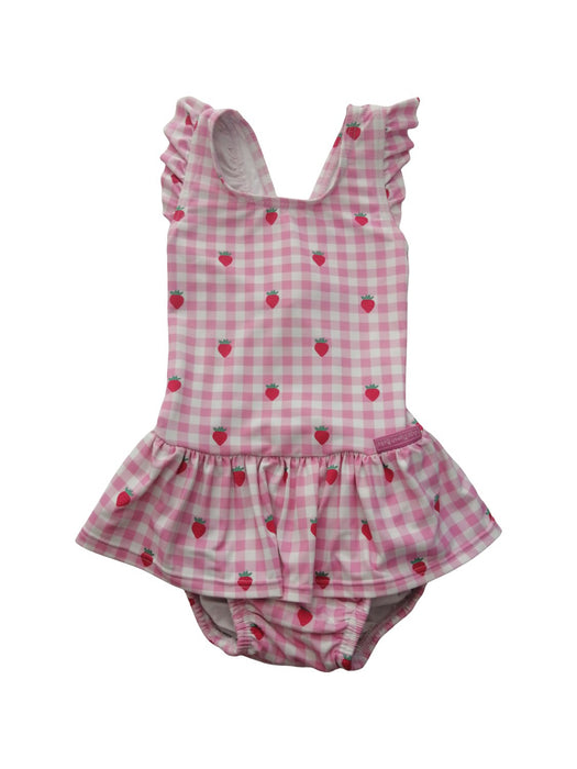 A Pink Swimsuits from Jojo Maman Bébé in size 18-24M for girl. (Front View)