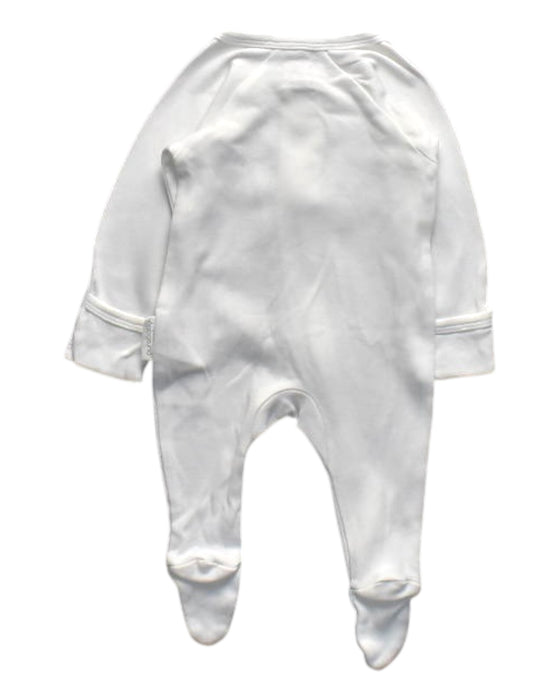 A White Onesies from Purebaby in size Newborn for girl. (Back View)