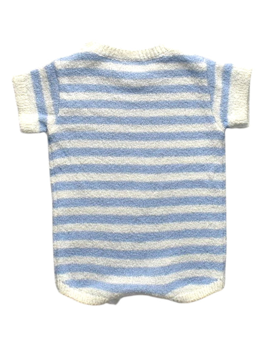 A White Short Sleeve Rompers from Seed in size 0-3M for girl. (Back View)