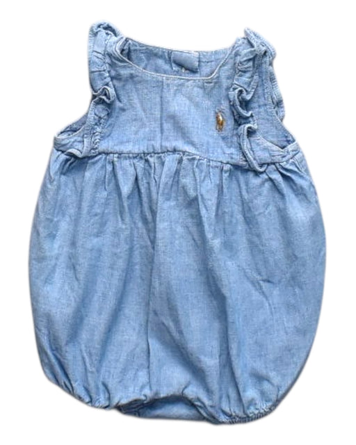 A Blue Sleeveless Rompers from Polo Ralph Lauren in size 0-3M for girl. (Front View)