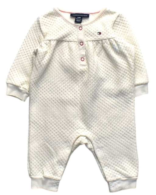 A White Long Sleeve Rompers from Tommy Hilfiger in size 3-6M for girl. (Front View)