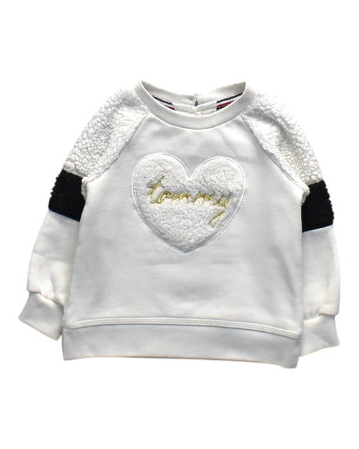 A White Crewneck Sweatshirts from Tommy Hilfiger in size 6-12M for girl. (Front View)