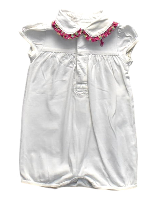 A White Short Sleeve Rompers from Lauren Ralph Lauren in size 0-3M for girl. (Front View)