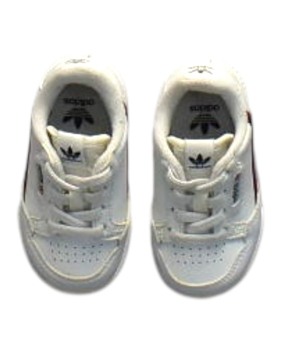 A White Sneakers from Adidas in size 12-18M for boy. (Back View)