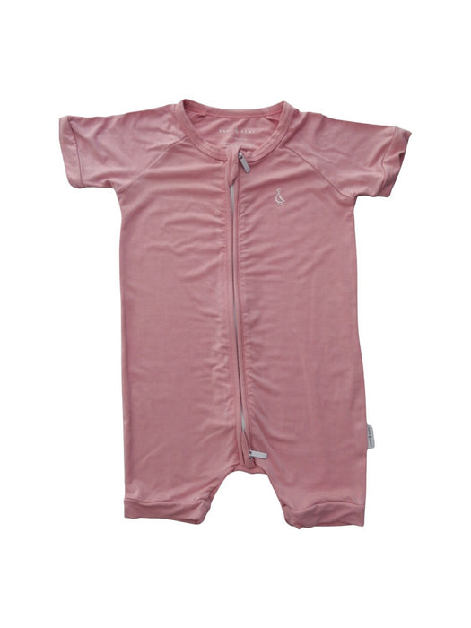 A Pink Short Sleeve Rompers from Raph and Remy in size 6-12M for girl. (Front View)