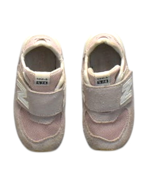 A Pink Sneakers from New Balance in size 18-24M for girl. (Back View)