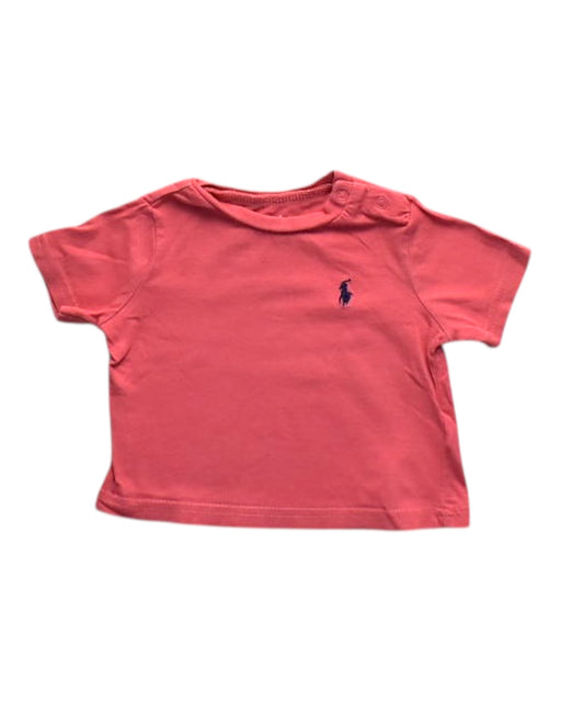 A Pink Short Sleeve T Shirts from Ralph Lauren in size 0-3M for boy. (Front View)