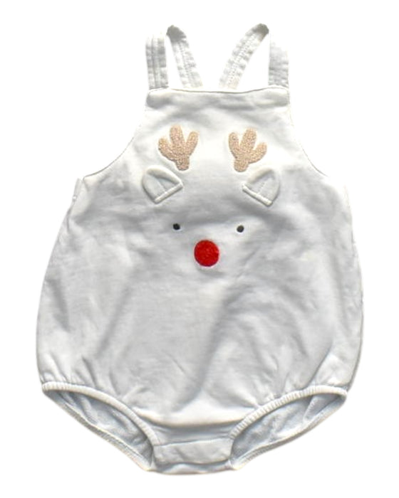 A White Sleeveless Rompers from Seed in size 3-6M for girl. (Front View)