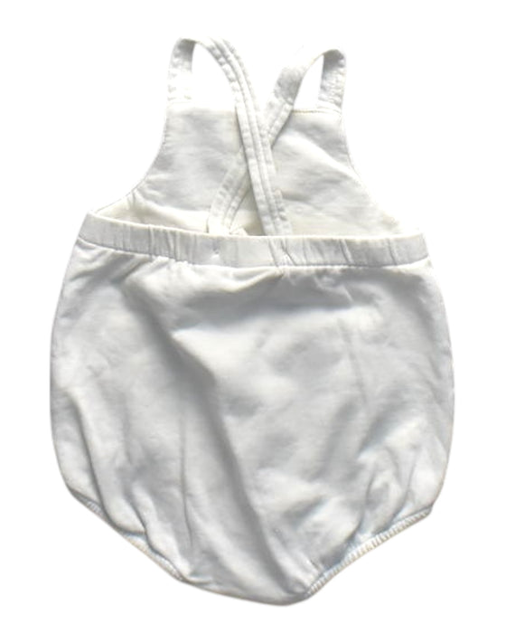 A White Sleeveless Rompers from Seed in size 3-6M for girl. (Back View)