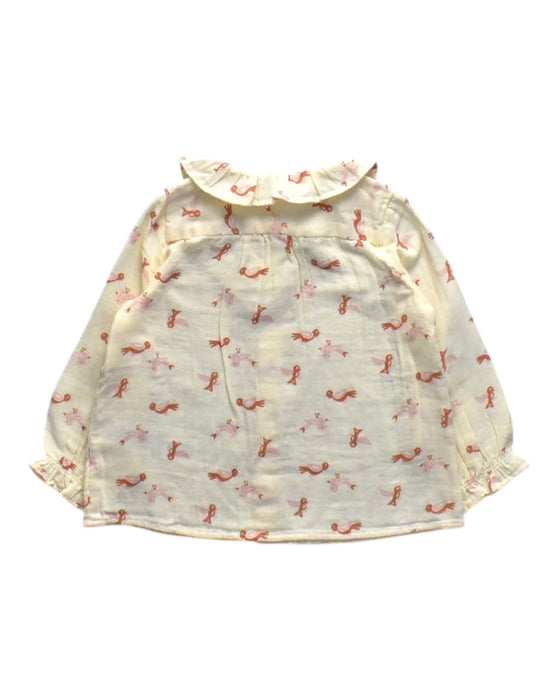 A Peach Long Sleeve Shirts from Petit Bateau in size 12-18M for girl. (Back View)