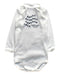 A White Long Sleeve Bodysuits from Petit Bateau in size 3-6M for girl. (Front View)