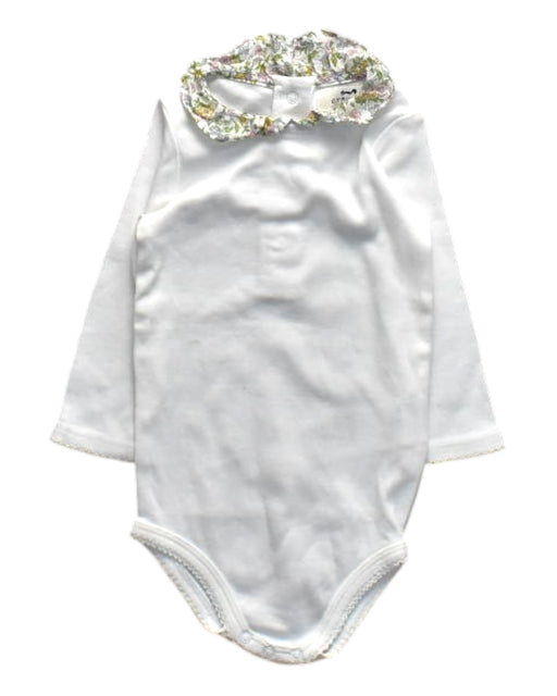 A White Long Sleeve Bodysuits from Cyrillus in size 3-6M for girl. (Front View)