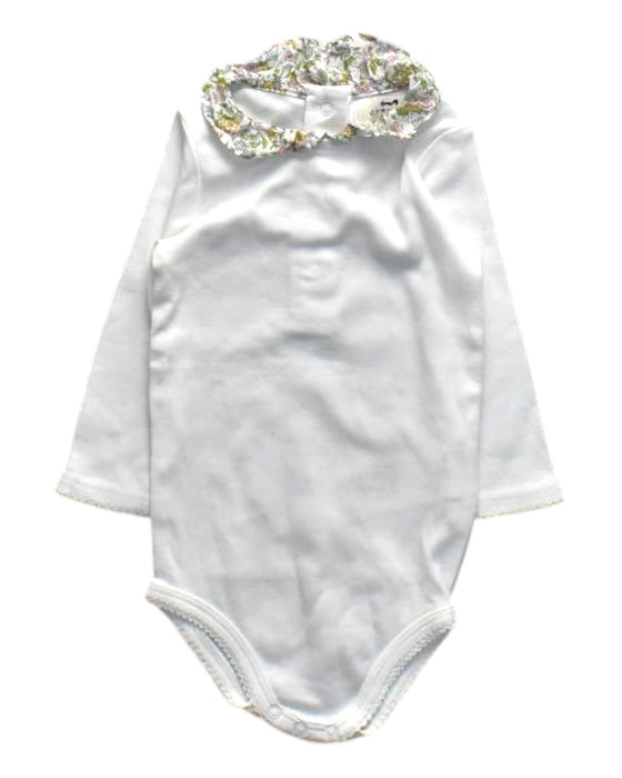 A White Long Sleeve Bodysuits from Cyrillus in size 3-6M for girl. (Front View)