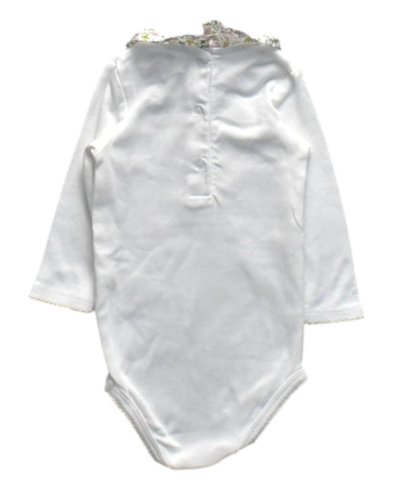 A White Long Sleeve Bodysuits from Cyrillus in size 3-6M for girl. (Back View)