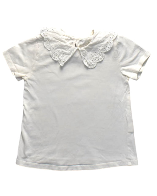 A White Short Sleeve Tops from Cyrillus in size 6T for girl. (Front View)