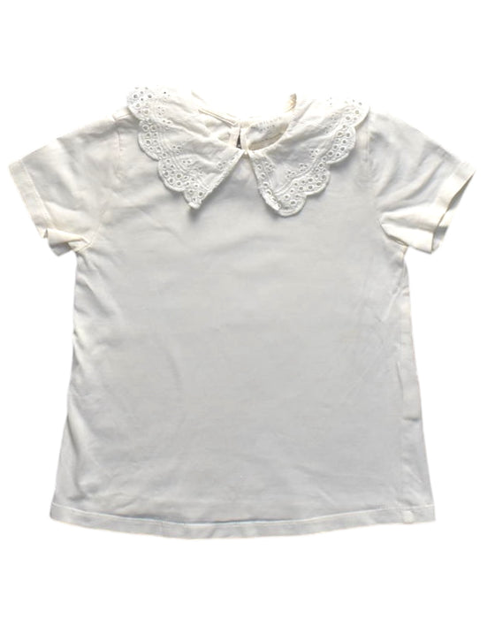 A White Short Sleeve Tops from Cyrillus in size 6T for girl. (Front View)