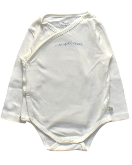 A White Long Sleeve Bodysuits from Cadet Rousselle in size 3-6M for girl. (Front View)