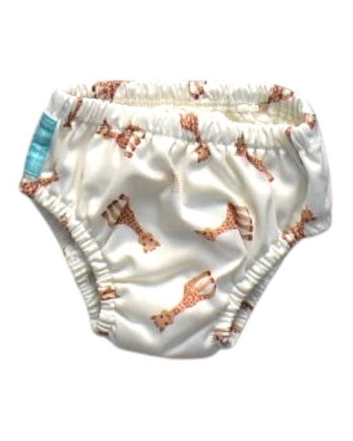A White Swim Diapers from Charlie Banana in size M for boy. (Front View)