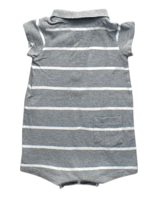 A Grey Short Sleeve Rompers from Laranjinha in size 6-12M for boy. (Front View)