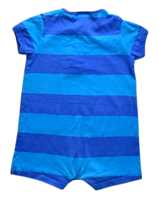 A Blue Short Sleeve Rompers from Petit Bateau in size 6-12M for boy. (Back View)