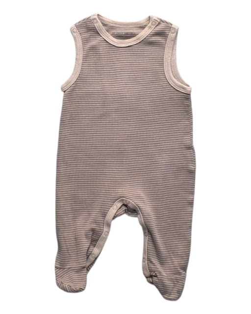 A Taupe Long Overalls from Le Petit Society in size 0-3M for boy. (Front View)