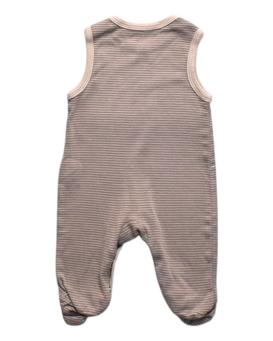 A Taupe Long Overalls from Le Petit Society in size 0-3M for boy. (Back View)