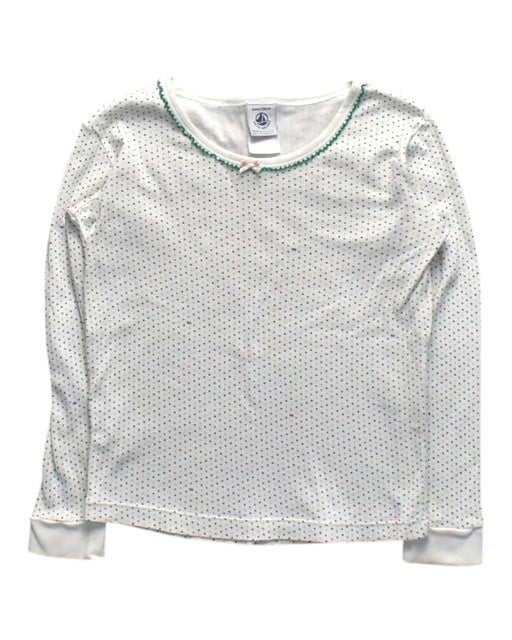 A White Long Sleeve Tops from Petit Bateau in size 6T for girl. (Front View)