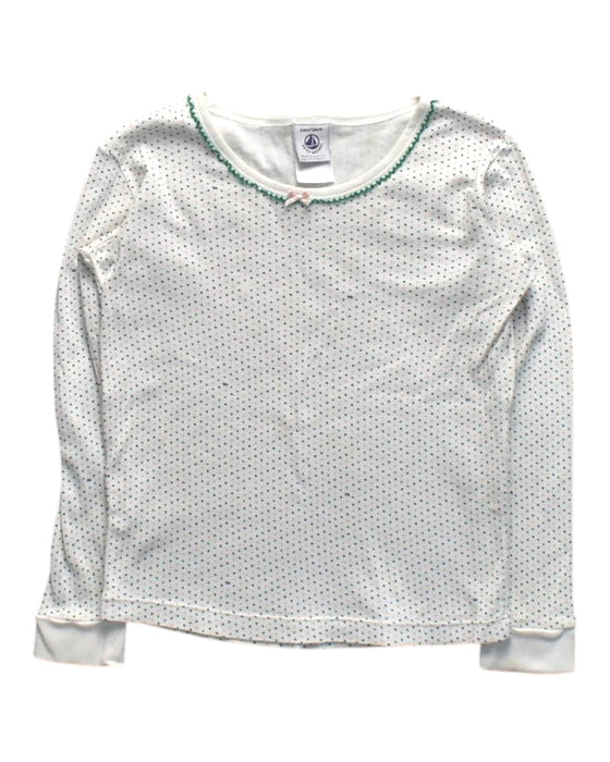A White Long Sleeve Tops from Petit Bateau in size 6T for girl. (Front View)