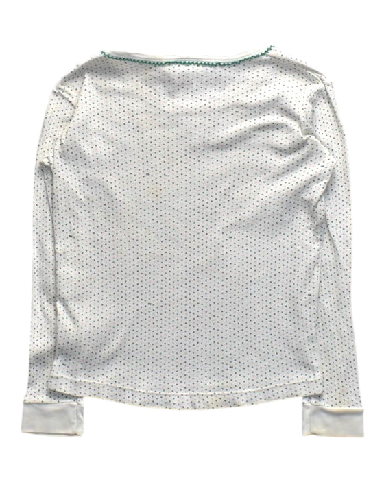 A White Long Sleeve Tops from Petit Bateau in size 6T for girl. (Back View)
