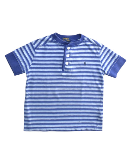 A Blue Short Sleeve Polos from Polo Ralph Lauren in size 5T for boy. (Front View)