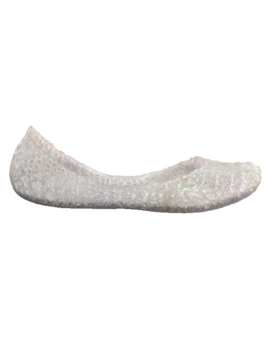 A White Flats from Mini Melissa Campana in size 7Y for girl. (Front View)