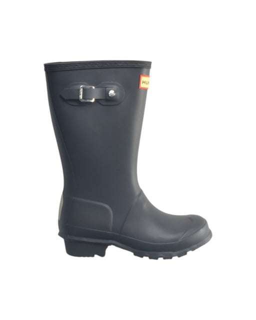 A Black Rain Boots from Hunter in size 6T for boy. (Front View)