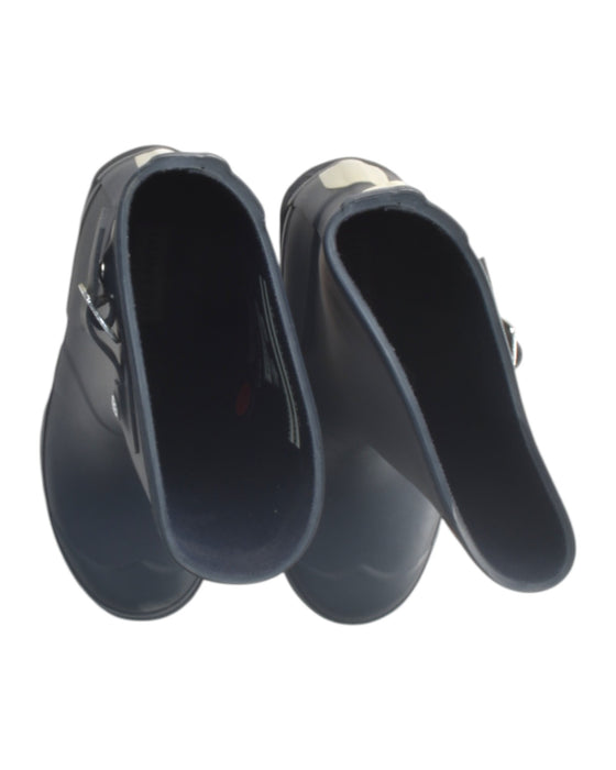 A Black Rain Boots from Hunter in size 6T for boy. (Back View)
