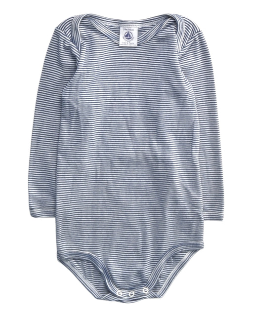 A Blue Long Sleeve Bodysuits from Petit Bateau in size 18-24M for boy. (Front View)