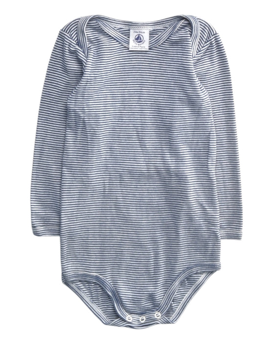 A Blue Long Sleeve Bodysuits from Petit Bateau in size 18-24M for boy. (Front View)